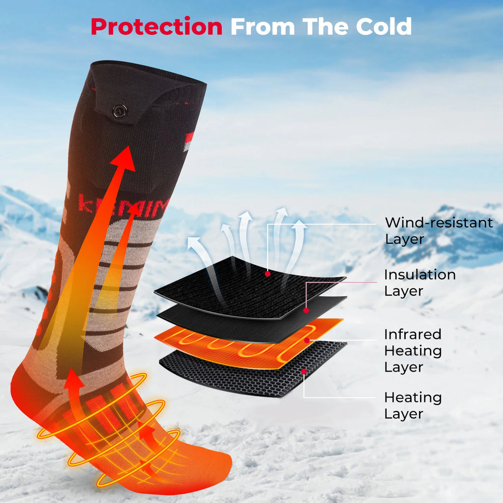 KEMIMOTO Heated Socks Unisex Thickened Winter Outdoor Warm Heated Socks Nixie