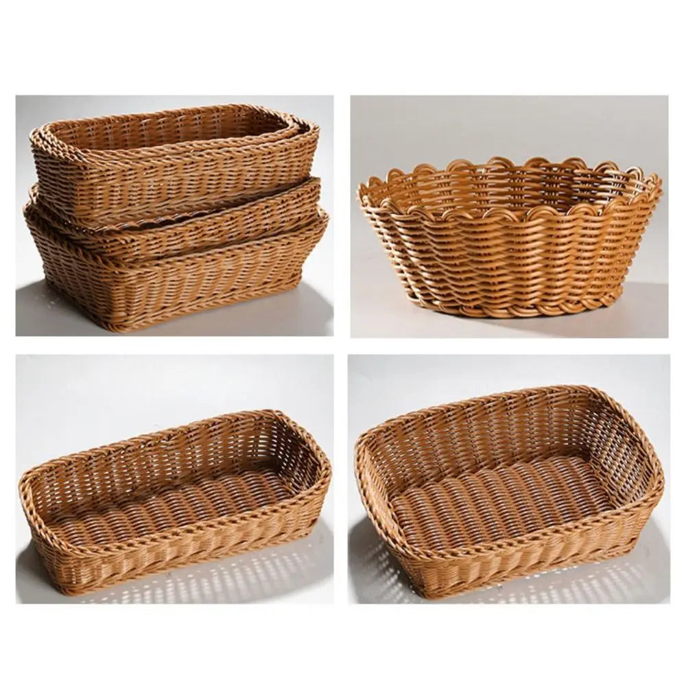 Handwoven Wicker Serving Baskets – 10 Styles | Rattan-Look Wicker Storage Basket Nixie