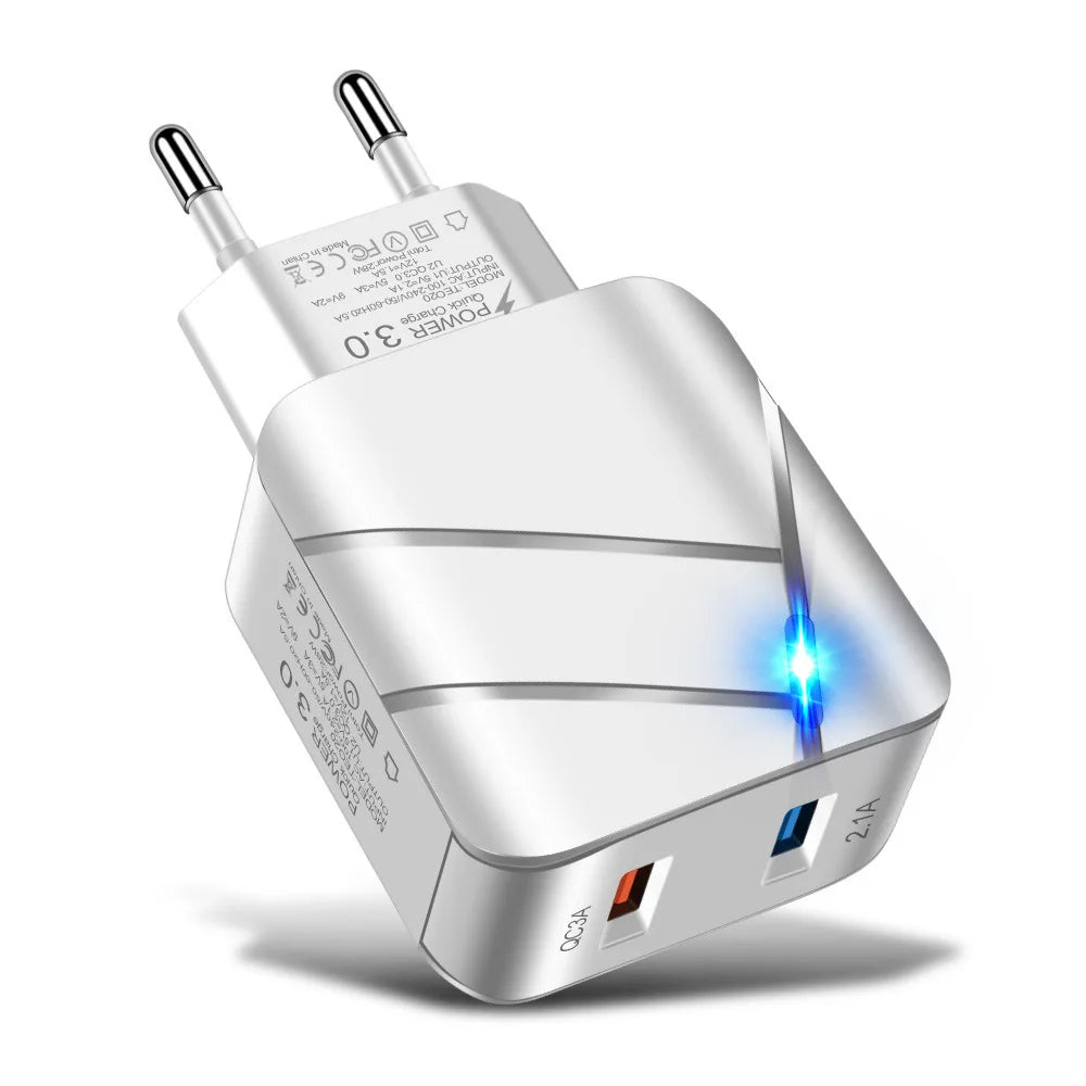 Dual USB-C 28W Fast Charging Travel Wall Charger – US & EU USB-C Wall Charger Nixie EU white