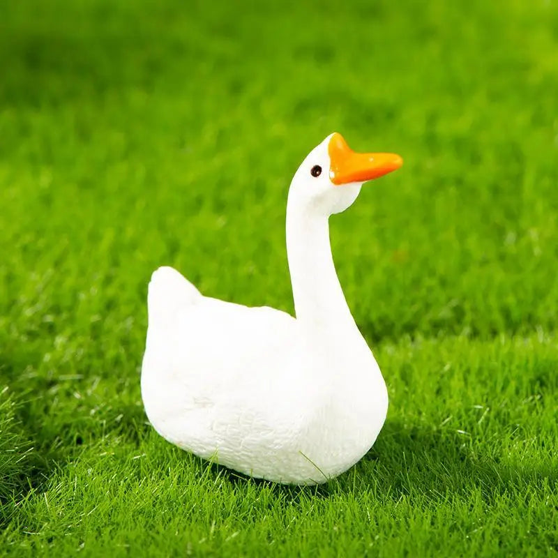 5Pcs Mini Duck Figurines Fairy Garden Micro Landscape Decor Mini Garden Figurines Nixie A6