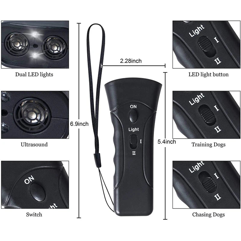 Ultrasonic Dog Bark Training Device with LED | No Battery Dog Training Device Nixie