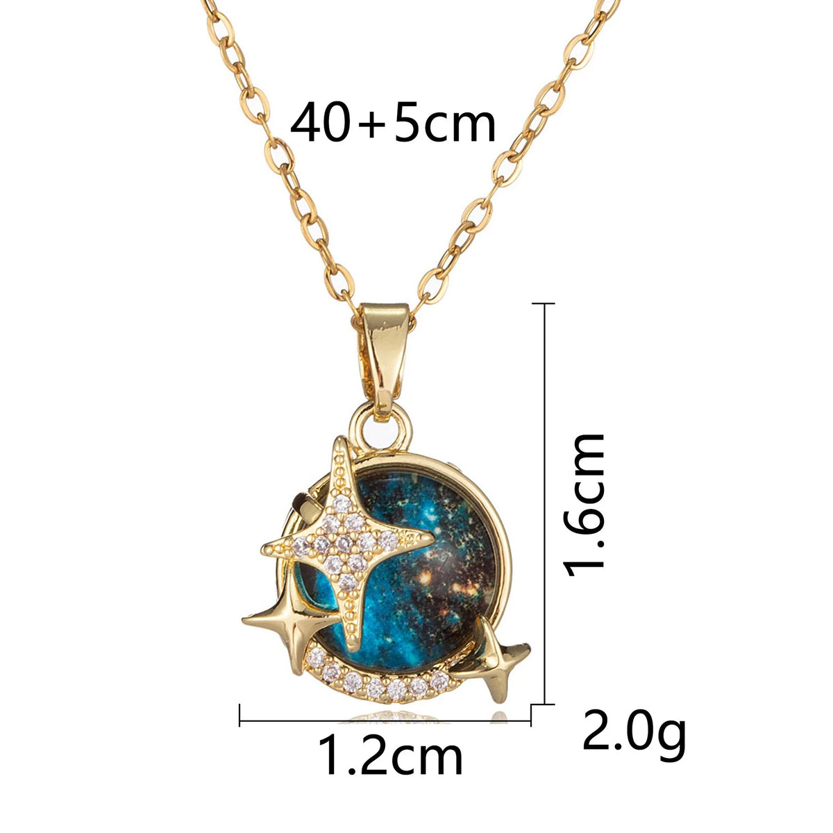 Dream Planet Zircon Pendant Necklace – Women's Stainless Steel Pendant Necklace Nixie