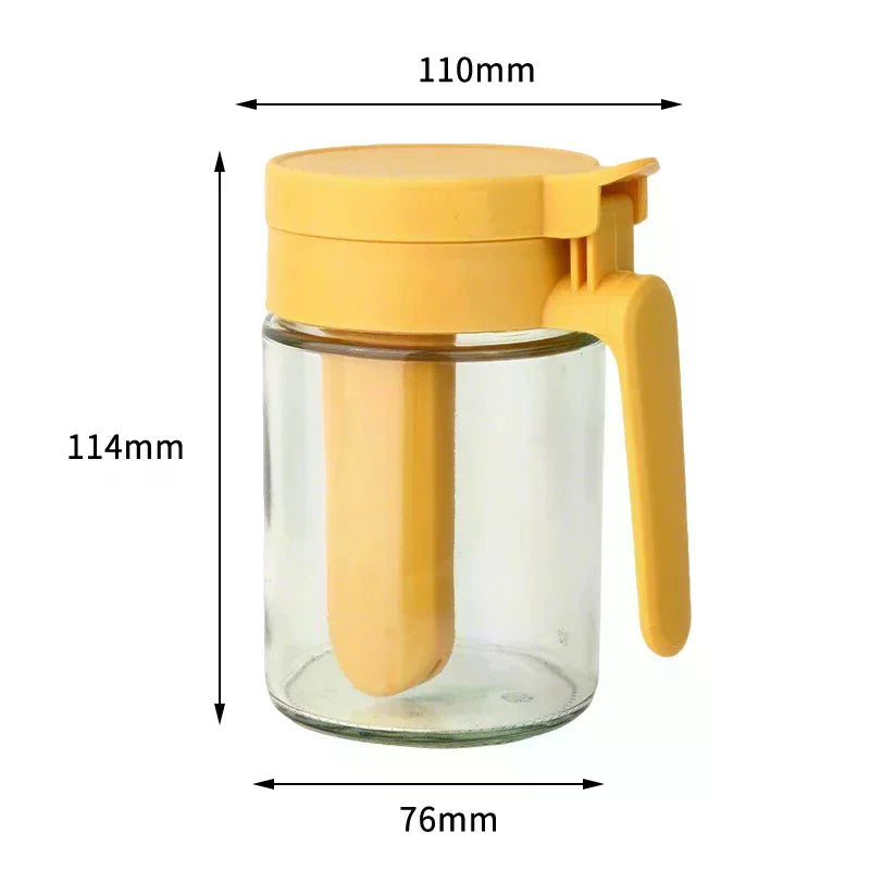 2-in-1 Glass Seasoning Jar with Spoon | Moisture-Proof Salt Can