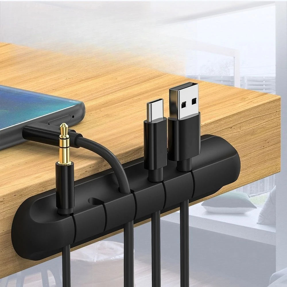2PCS Self-Adhesive USB Cable Organizer Clips & Desk Hooks