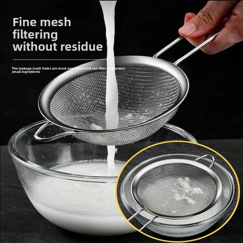 Stainless Steel Fine Mesh Skimmer Sieve with Long Handle Mesh Strainer Sieve Nixie