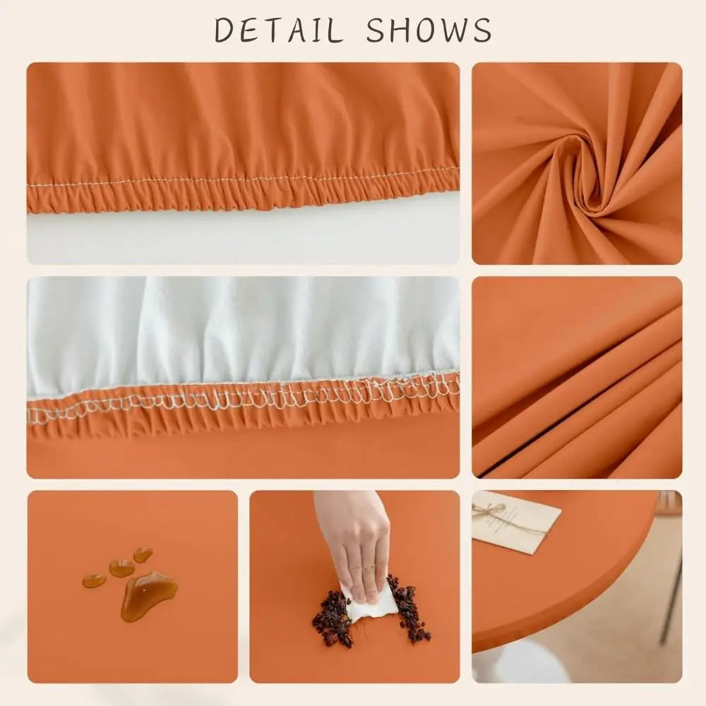 Elastic Round Tablecloth Waterproof Oil-Proof Non-Slip PVC Cover Round Tablecloth Nixie