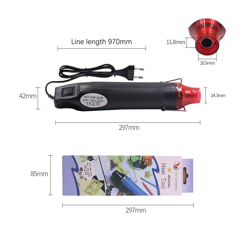 220V 300W Mini Hot Air Gun DIY Craft Tool with Stand Hot Air Gun Nixie