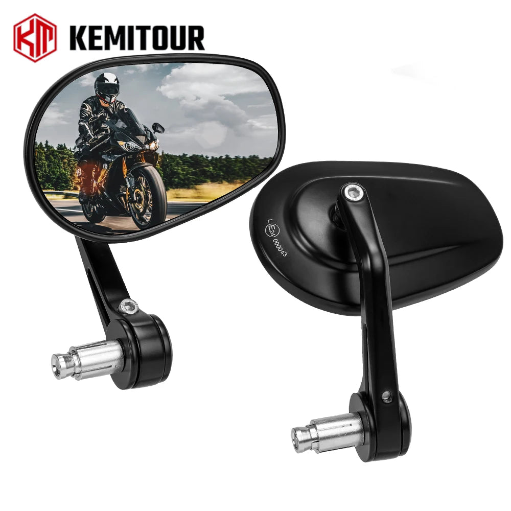 KEMITOUR 22mm Motorcycle Bar End Mirrors E24 Certified 360° Motorcycle Bar End Mirrors Nixie