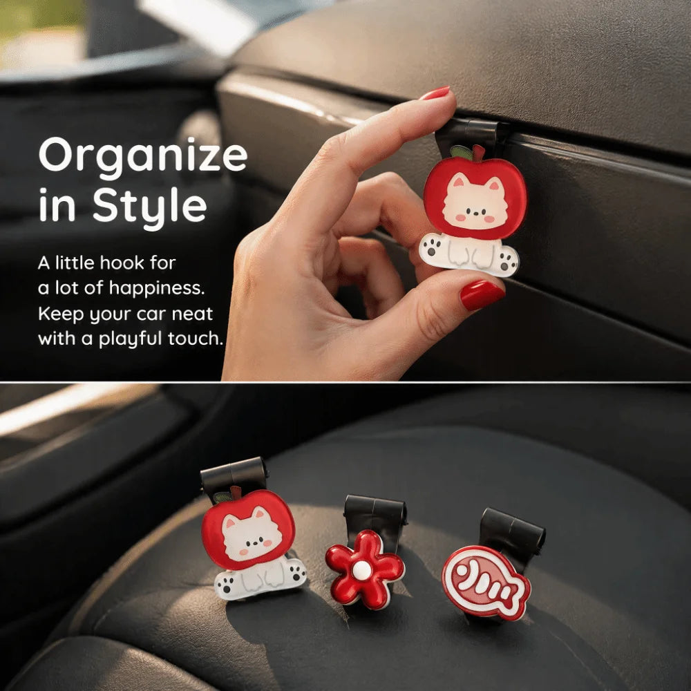 Cartoon Car Storage Hook – Universal Hidden Organizer Clip Car Organizer Hook Nixie