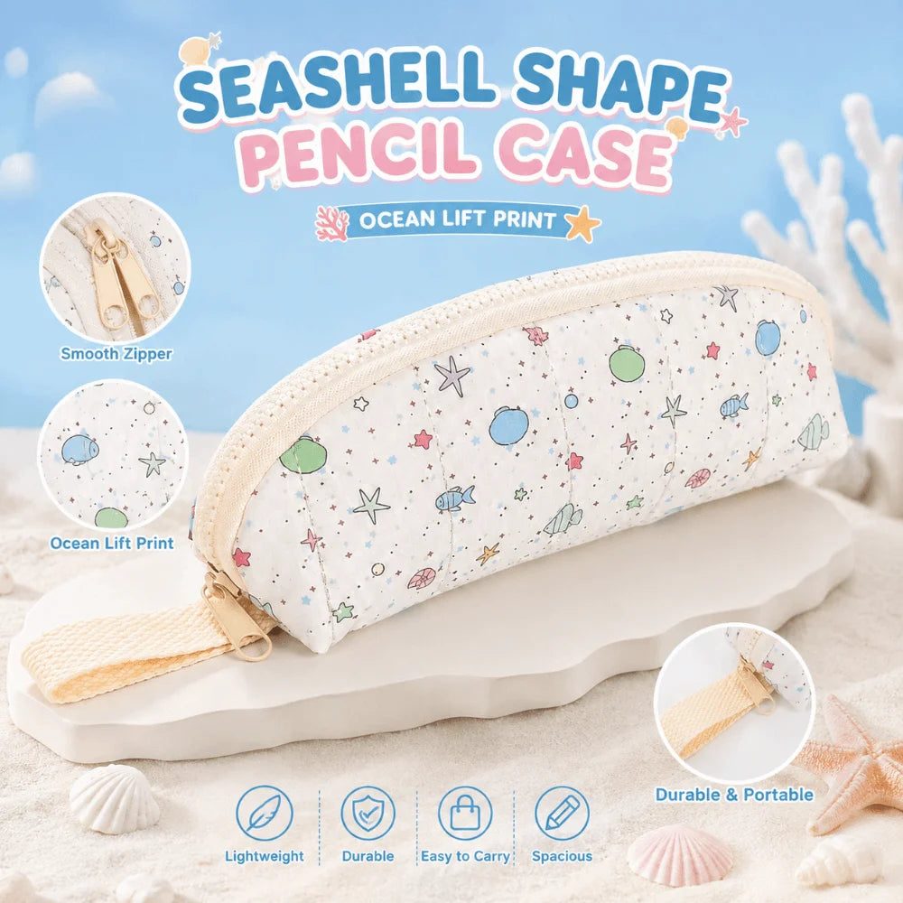 Ocean Print Pencil Case – Large Capacity Zipper Pen Pouch Pencil Case Nixie