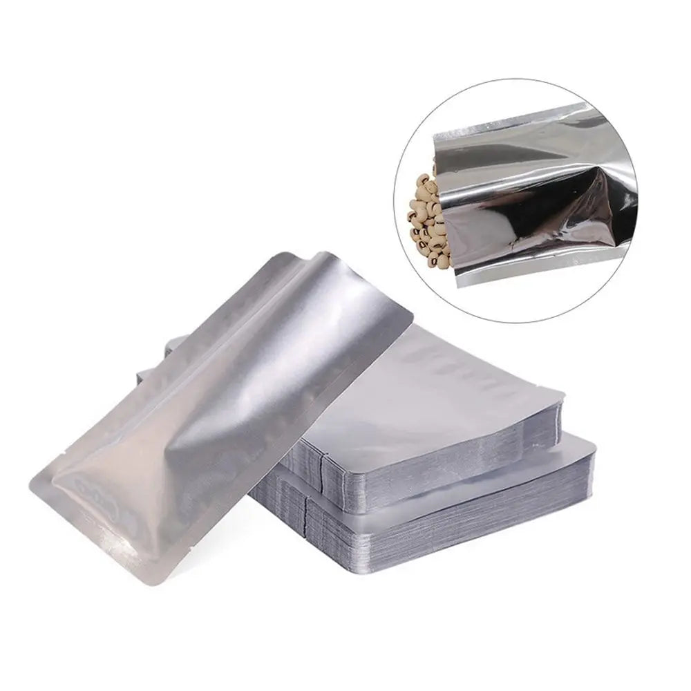 100PCS Aluminum Foil Heat Seal Vacuum Storage Bags – Multi-Size Food Storage Bags Nixie
