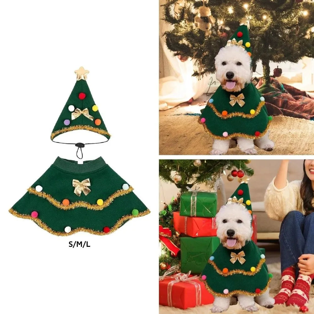 Christmas Pet Costume – Dog & Cat Cloak & Hat Set | Nixie Pet Costume Set Nixie