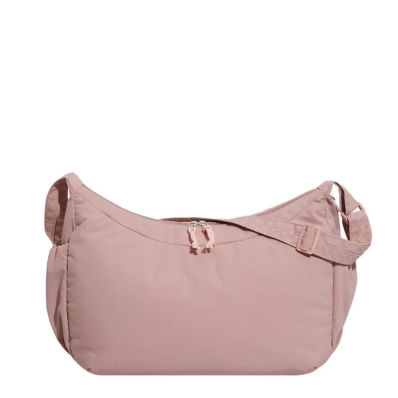 Fluffy Pleated Crossbody Bag – Large Capacity Shoulder Tote Crossbody Shoulder Bag Nixie Pink