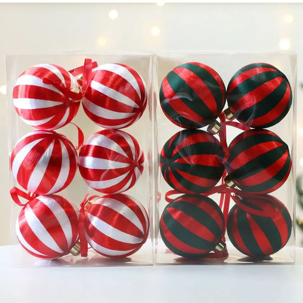 6-Piece Multicolor Christmas Ball Ornaments Set – 8cm Baubles Christmas Ornament Set Nixie