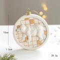 Snowman House Christmas Ceramic Pendant Ornament | Décor Christmas Ornament Nixie 7 white bear