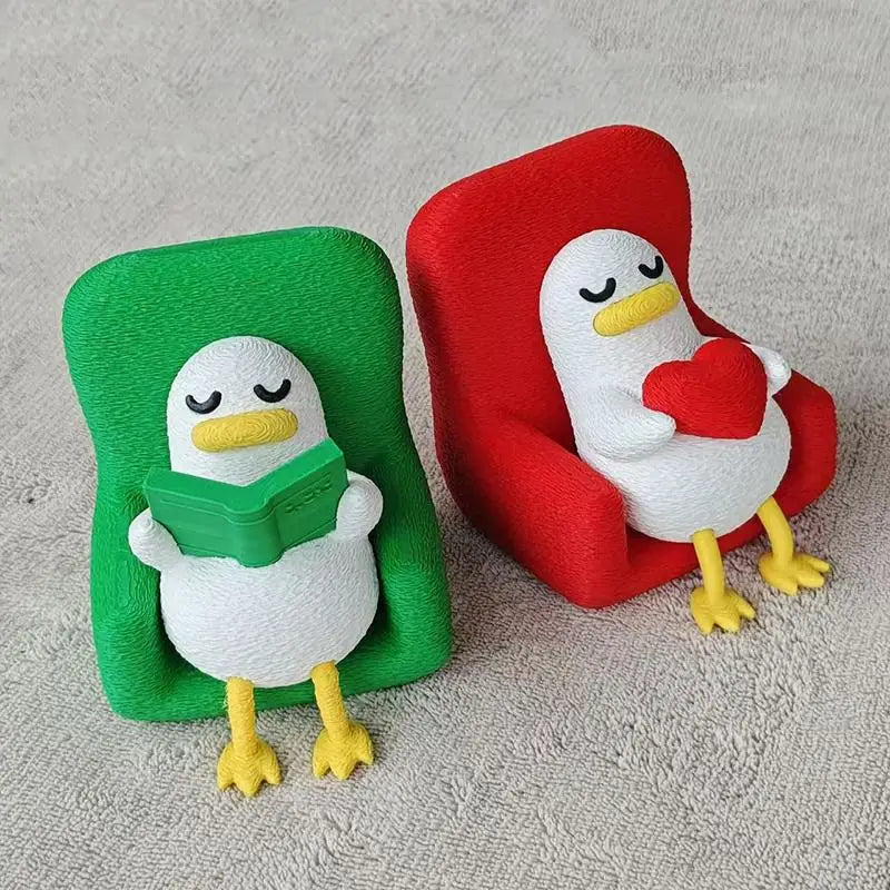 3D Printed Lazy Duck Figurine | Resin Desktop Ornament Gift Decorative Figurine Nixie