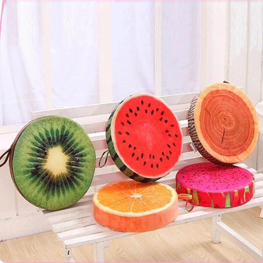 Soft Round Fruit Slice Plush Cushion | Sofa & Seat Pillow