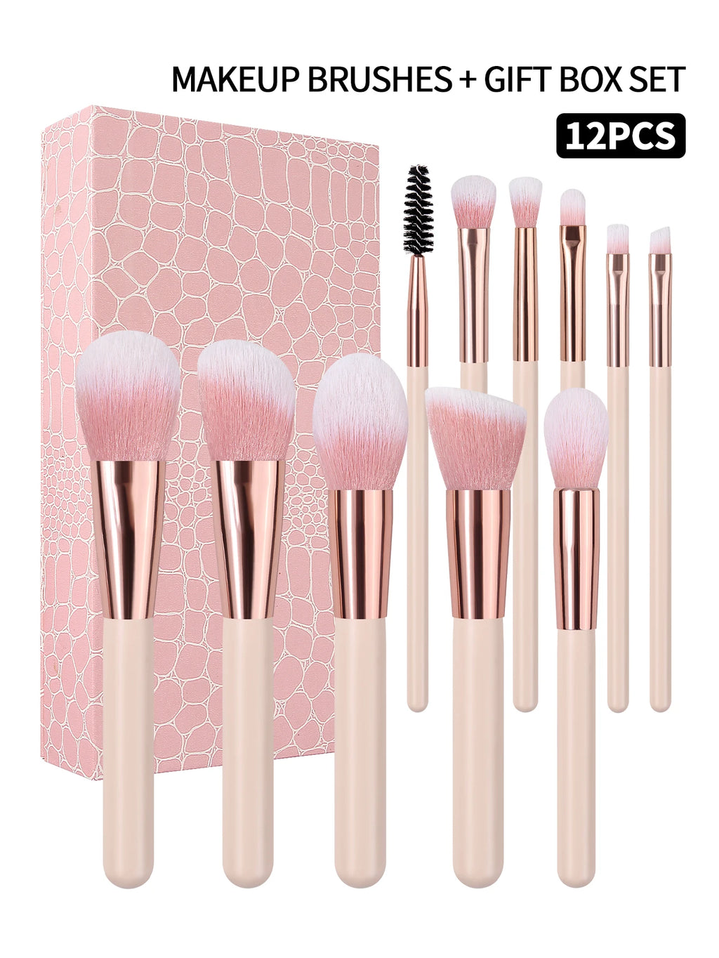 12-Piece Makeup Brush Set with Gift Box | Beginner & Travel Makeup Brush Set Nixie