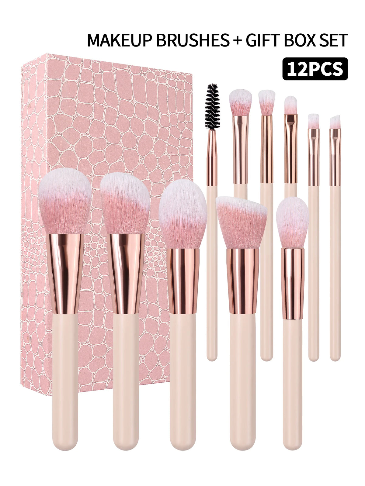 12-Piece Makeup Brush Set with Gift Box | Beginner & Travel Makeup Brush Set Nixie