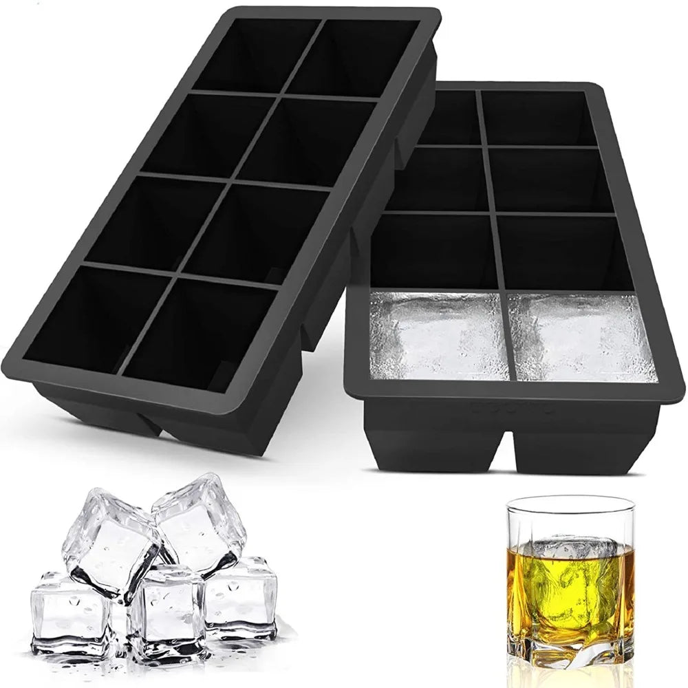 Large Silicone Ice Cube Trays with Lids – BPA Free Square Molds Silicone Ice Cube Tray Nixie