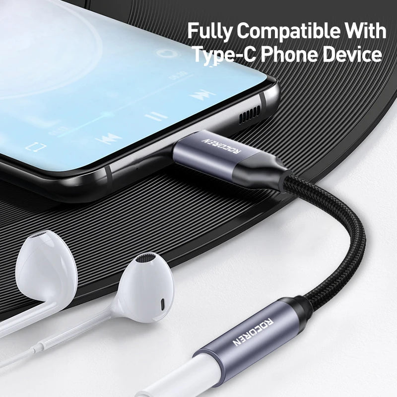 Rocoren USB-C to 3.5mm Audio Adapter – DAC AUX Headphone Cable Audio Adapter Cable Nixie