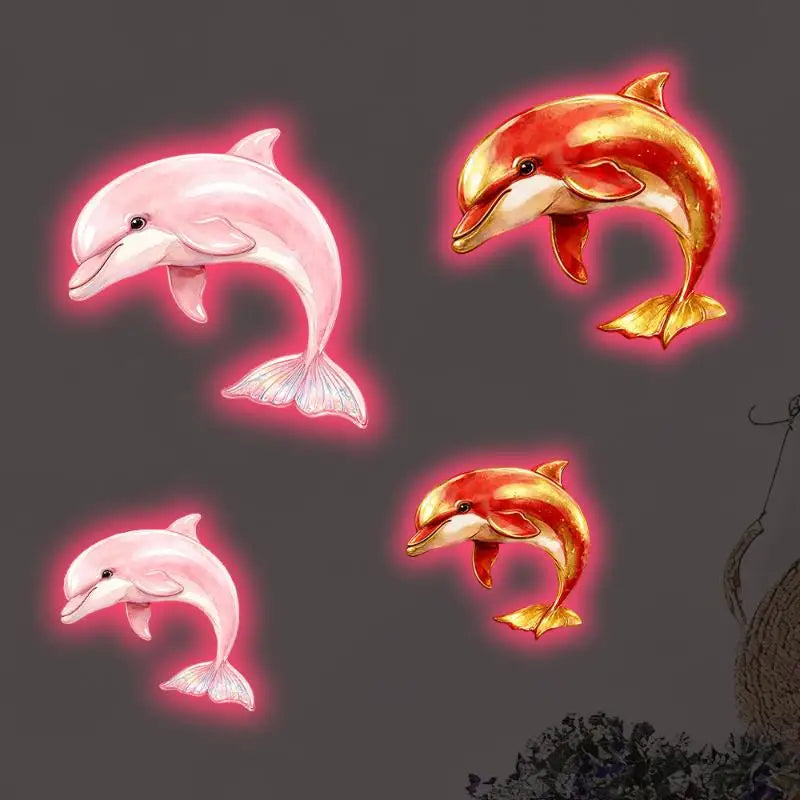 Luminous Dolphin Toilet Sticker – Glow-in-Dark PVC Decal Bathroom Wall Decal Nixie