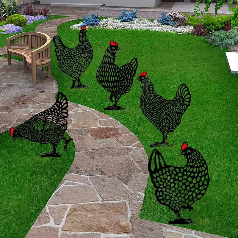 Acrylic Hen Garden Stake | UV-Resistant Chicken Lawn Decor Garden Decorative Stake Nixie