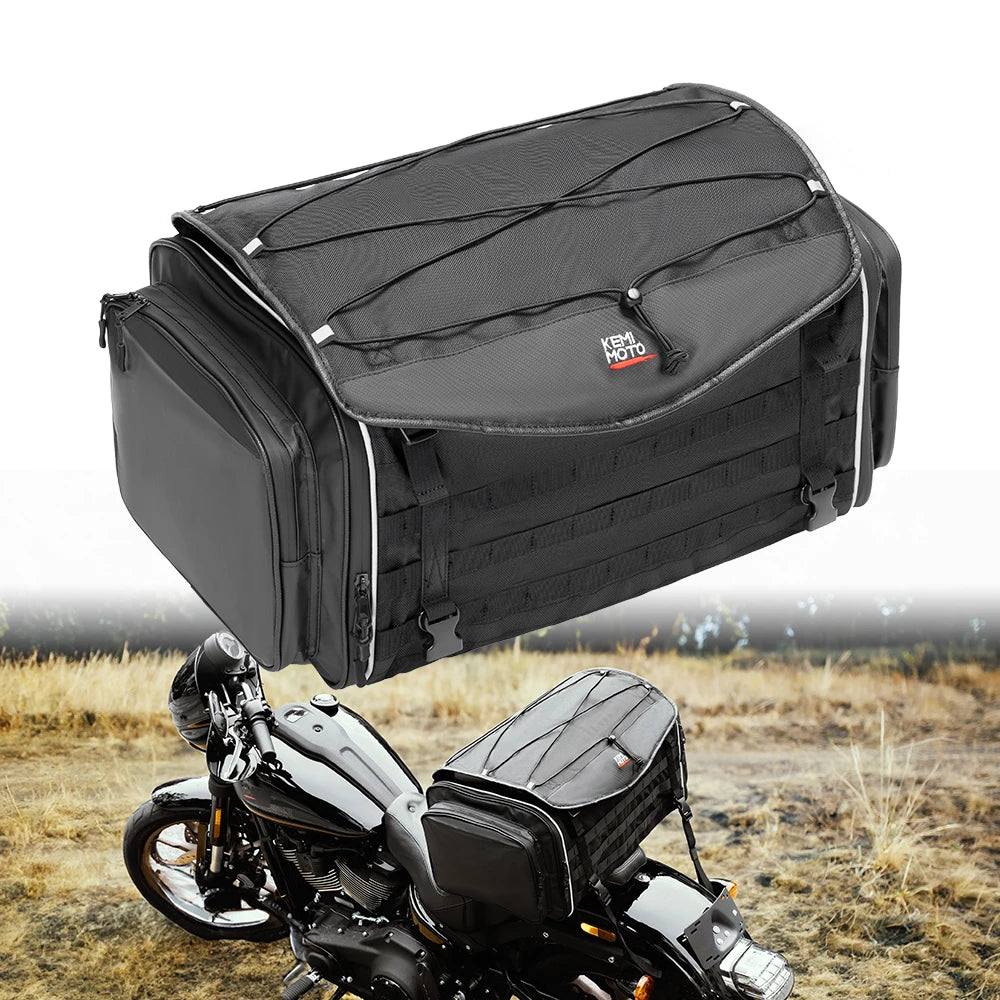 KEMITOUR Expandable Motorcycle Tail Bag – Waterproof Seat Pack Motorcycle Tail Bag Nixie