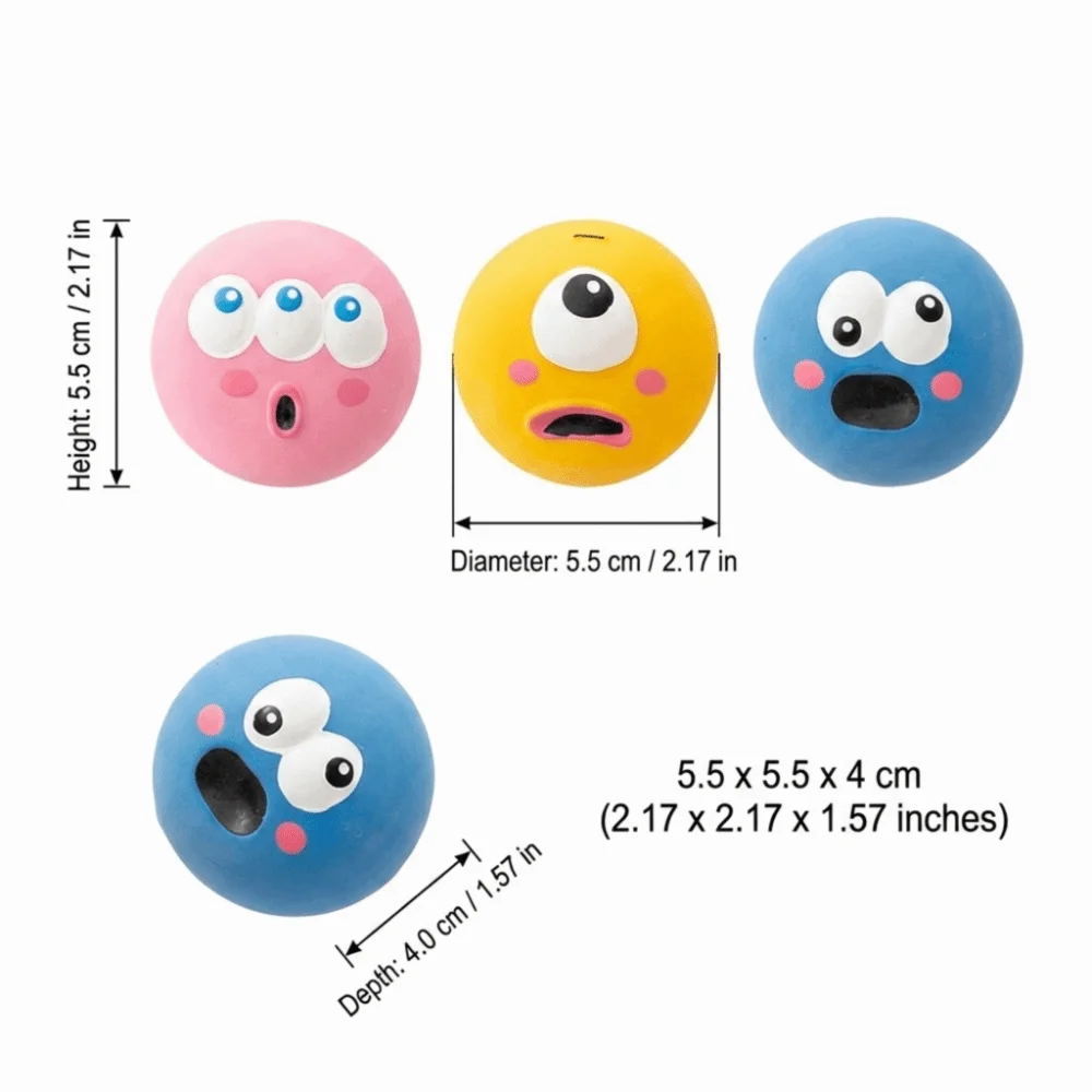 Eco Latex Squeaky Dog Toy Ball – Cartoon Chew & Fetch Toy Dog Squeaky Toy Nixie