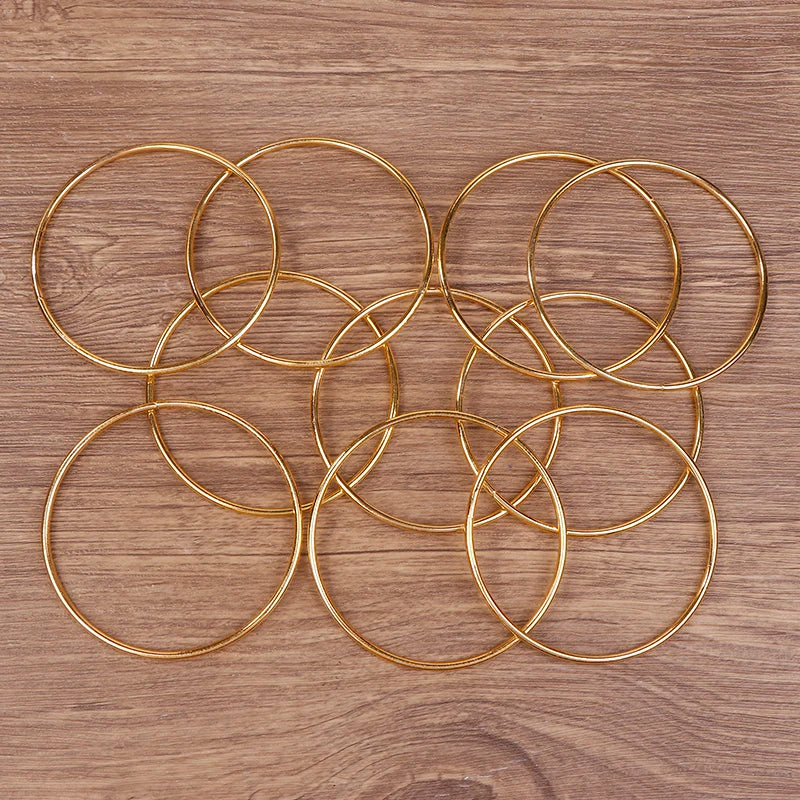 10-Pack 3-Inch Gold Metal Rings for Dreamcatchers & Macrame Craft Hoop Rings Nixie