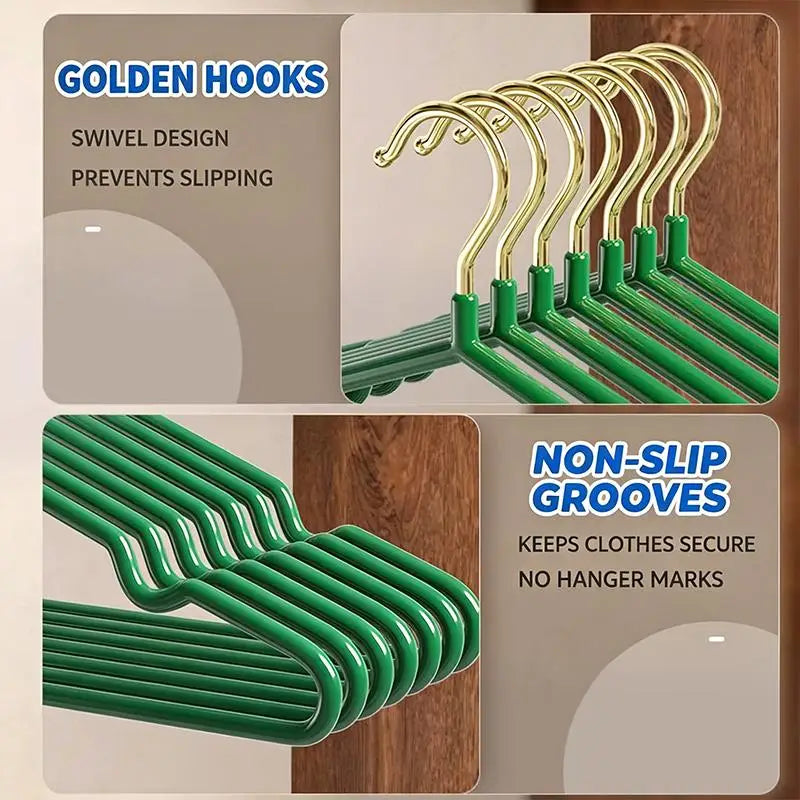 10-Pack Non-Slip Metal Clothes Hangers – PVC Coated, 40cm Clothes Hangers Nixie