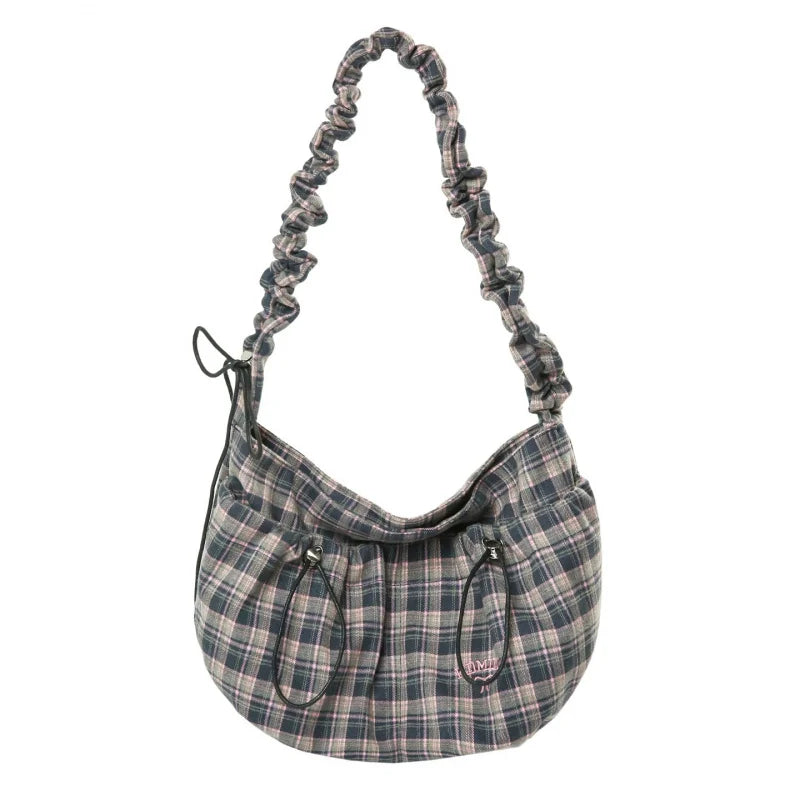 Vintage Plaid Crossbody Bag – Large Capacity Women's Shoulder Bag Crossbody Shoulder Bag Nixie
