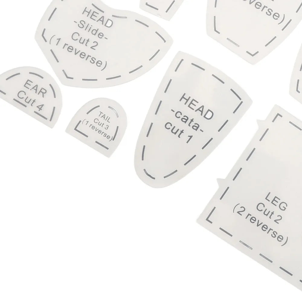 15" Memory Bear Sewing Template Set – 10-Pc Plastic Rulers