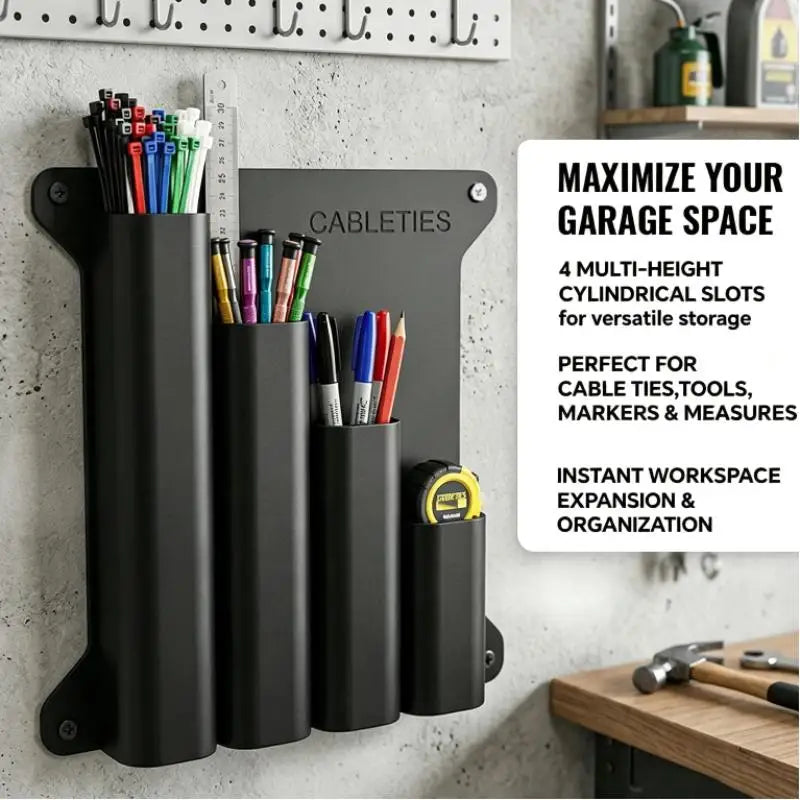 Wall Mount Zip Tie & Tool Organizer – 4/5-Slot Storage Tool Organizer Nixie