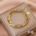 Titanium Steel Bracelet for Women – Hypoallergenic & Fade-Resistant Titanium Bracelet Nixie Double Bracelet Gold
