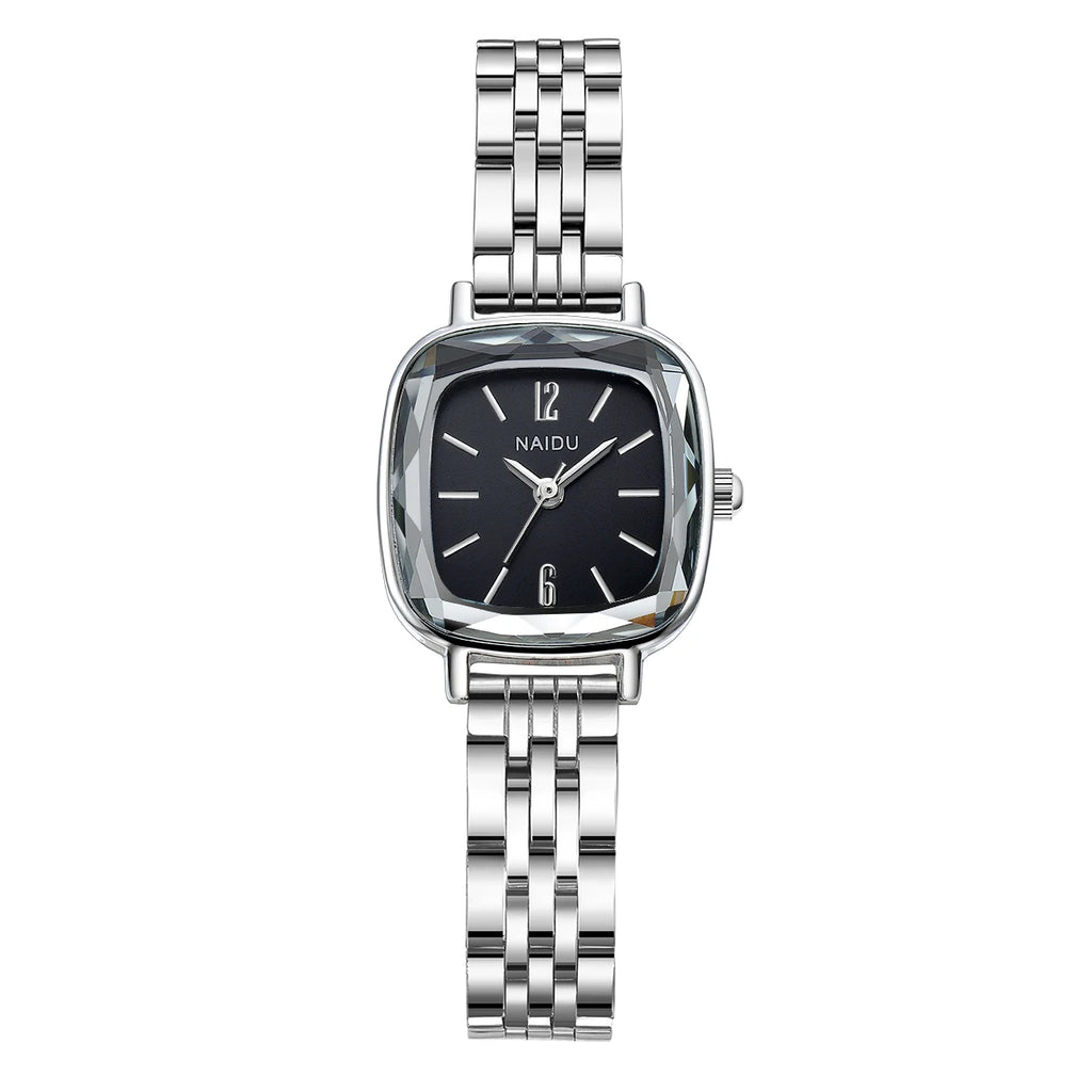 Women's Stainless Steel Quartz Watch – Minimalist & Chic Women's Quartz Watch Nixie black