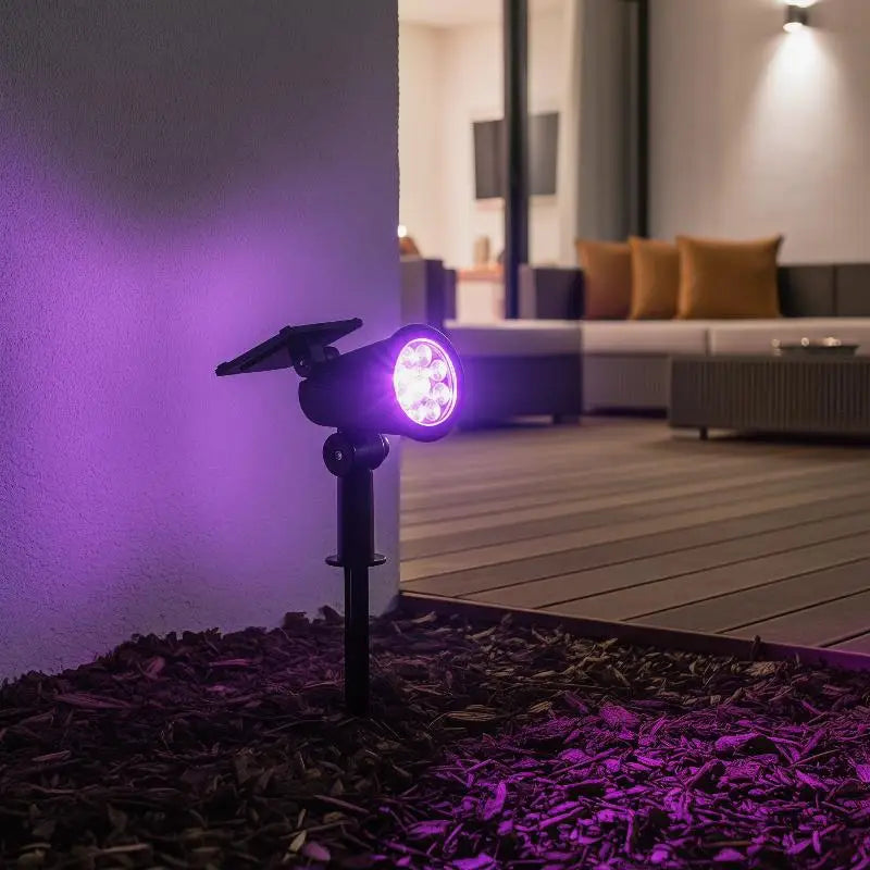 Solar Garden Spotlight RGB IP65 Waterproof Adjustable Outdoor Light Solar Landscape Spotlight Nixie