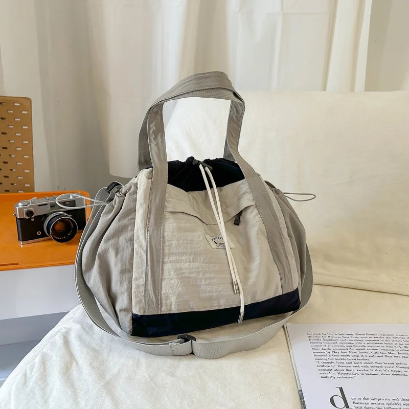 Color-Block Drawstring Crossbody Bag | Lightweight Travel Shoulder Bag Crossbody Shoulder Bag Nixie