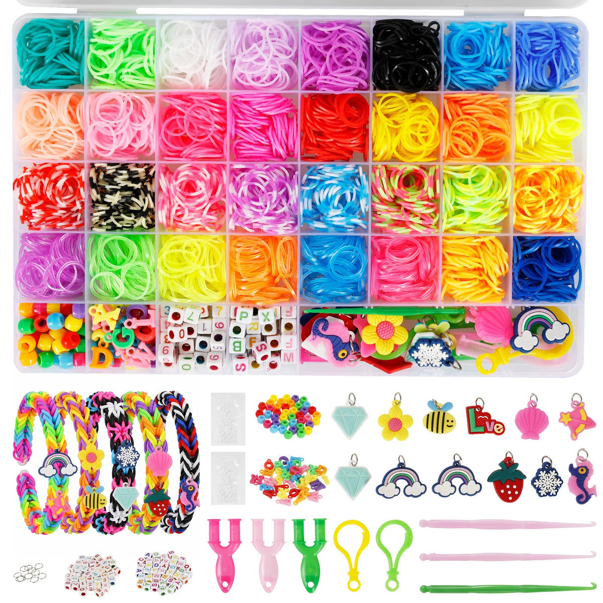 Colorful Rubber Loom Band Kit – DIY Bracelet Making Set DIY Craft Kit Nixie