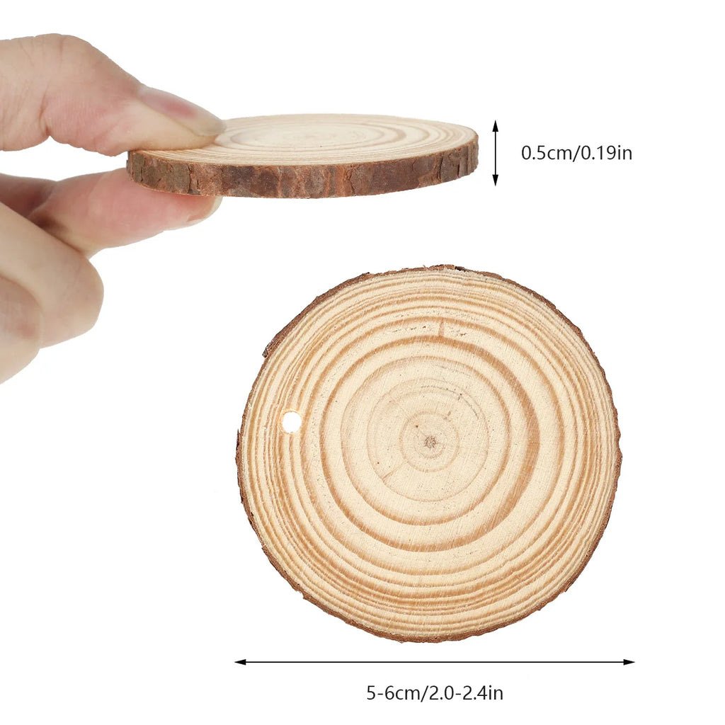 Natural Pine Wood Slices 30/50Pcs – DIY Crafts & Decor Wood Craft Slices Nixie