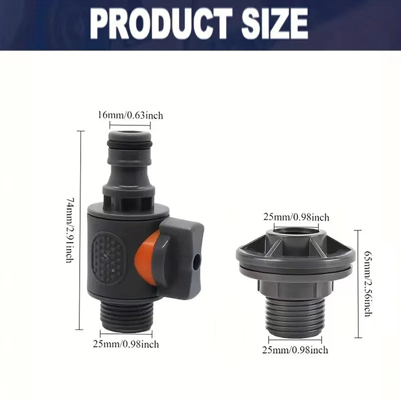 PVC/IBC Water Barrel Adapter with Valve – Rainwater Kit Water Tank Adapter Nixie