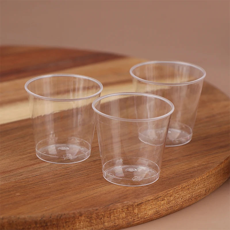 50Pcs 30ml Clear Plastic Mini Shot Glasses & Dessert Cups Disposable Party Cups Nixie