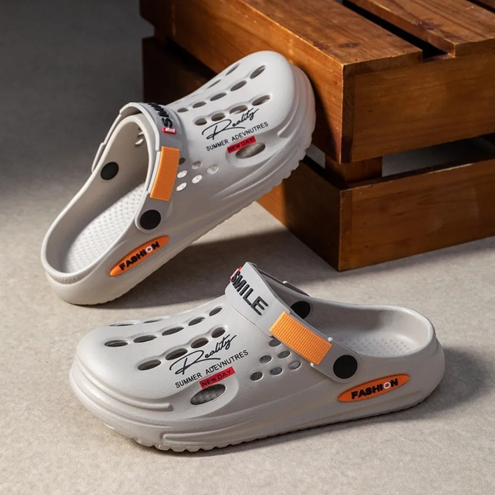 Men's EVA Slides – Non-Slip Breathable Platform Sandals Men's Slide Sandals Nixie Grey- 40-41