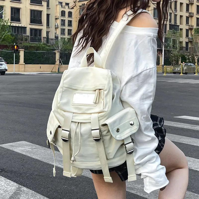 Korean Niche Multi-Pocket Nylon Fashion Backpack | Nixie Fashion Backpack Nixie