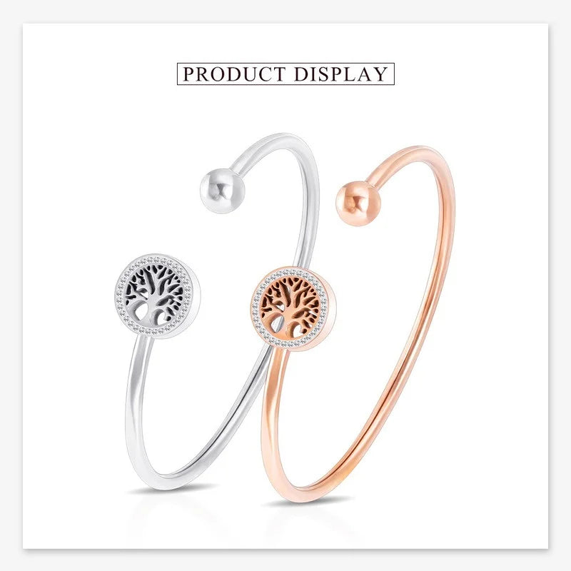 Tree of Life Adjustable Crystal Zircon Bracelet for Women