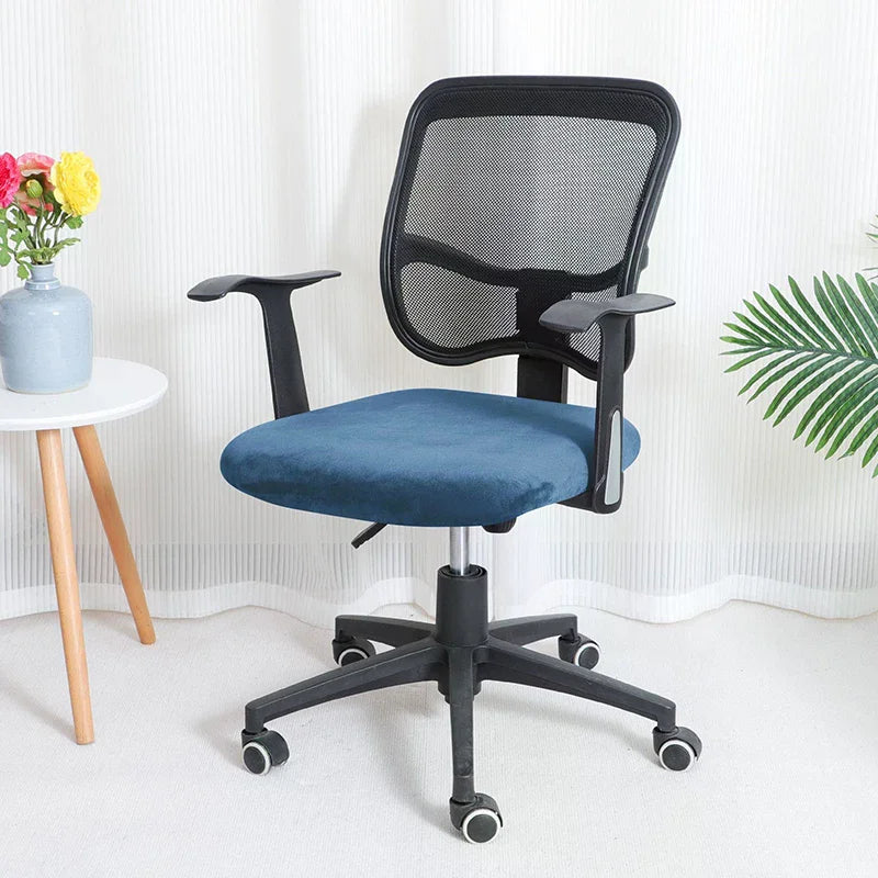 Velvet Office Chair Cover Elastic Washable Swivel Seat Slipcover Chair Slipcover Nixie