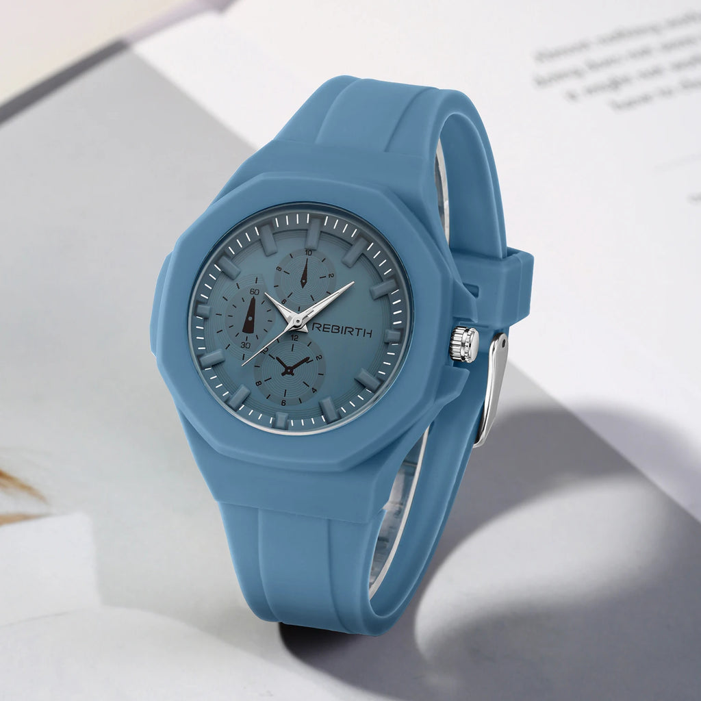 REBIRTH Unisex Silicone Quartz Watch – Minimalist Style