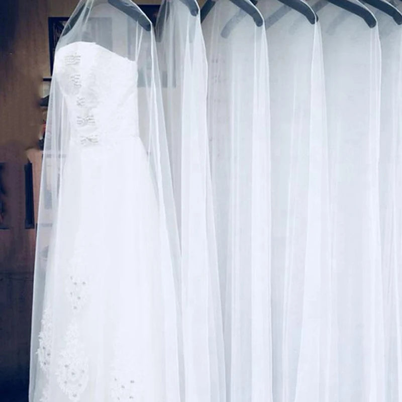 Transparent Tulle Dress Dust Cover 160/180/200cm – White Mesh