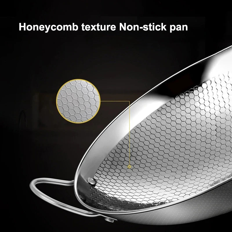 Stainless Steel Honeycomb Non-Stick Skillet with Handle Non-Stick Skillet Nixie