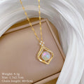 Zirconia Waterdrop Mermaid Pendant Necklace | Gold Steel Pendant Necklace Nixie XL2607-124